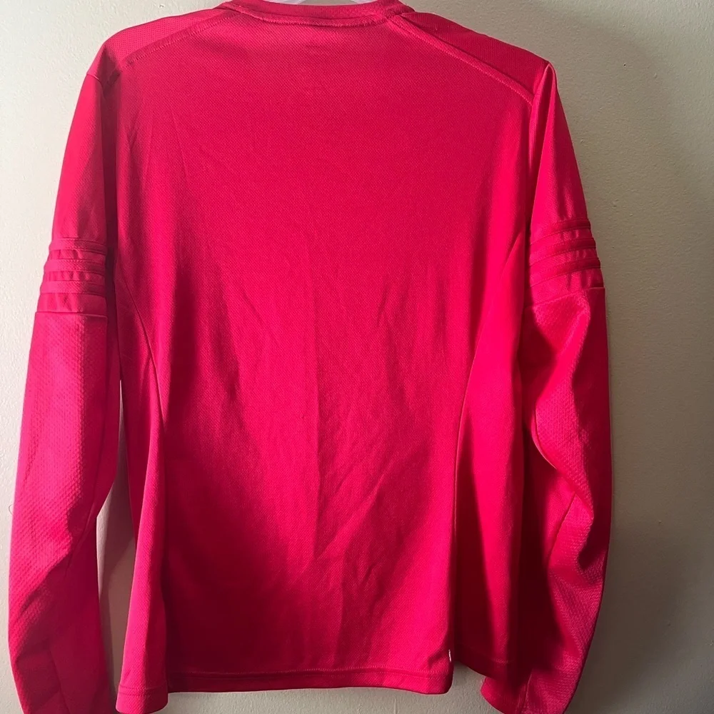 Adidas Bright Red V-Neck Long Sleeve size medium.